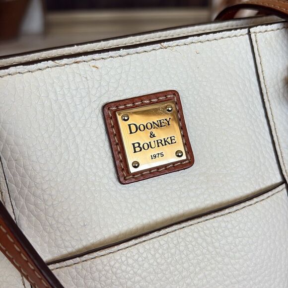 Dooney & Bourke Lexington WhitePebble Grain Leather Shoulder Tote Bag - Picture 3 of 16